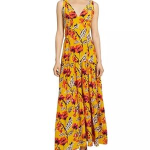 ALC Yellow Floral V-Neck “Rae” Dress for wedding guests